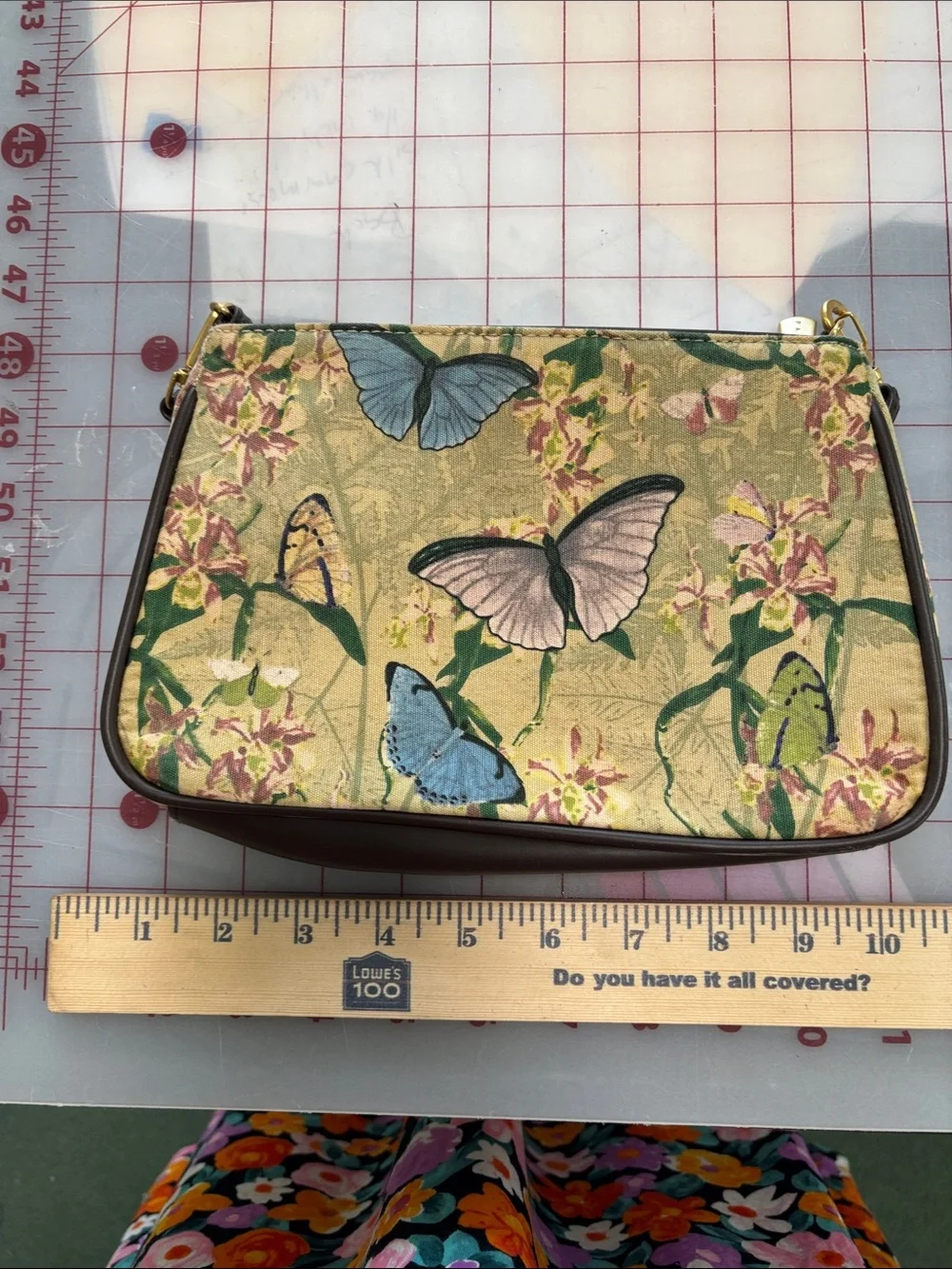 Beaded Butterfly Embroidered Wristlet Bag - Multicolor